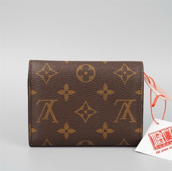 Ví LV hoa nâu nút hồng gập 3 (LT) KG+
