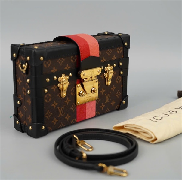 Túi LV Trunk hoa nâu sọc đỏ sz20 (BMC)+