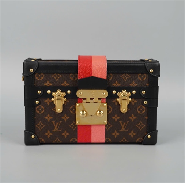 Túi LV Trunk hoa nâu sọc đỏ sz20 (BMC)+