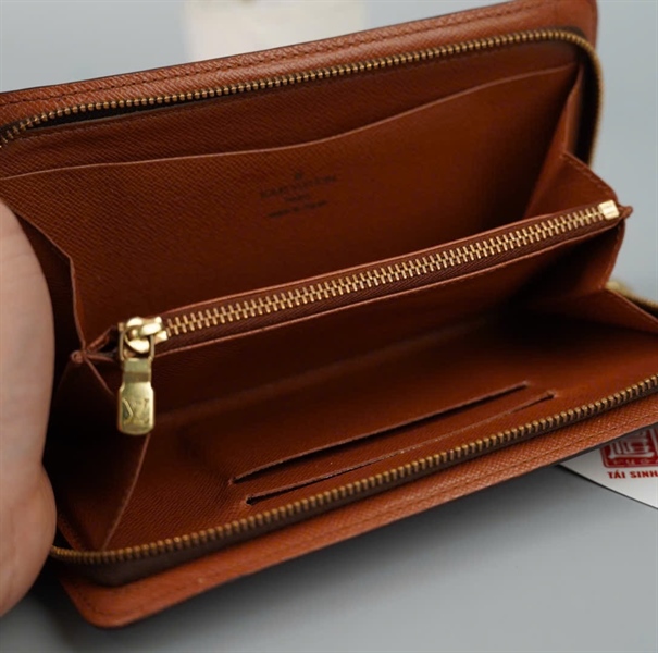 Ví LV hoa nâu khóa zip (LT) KG+