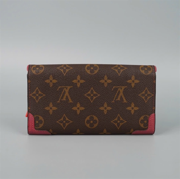 Ví LV hoa nâu viền hồng (LT) KG+