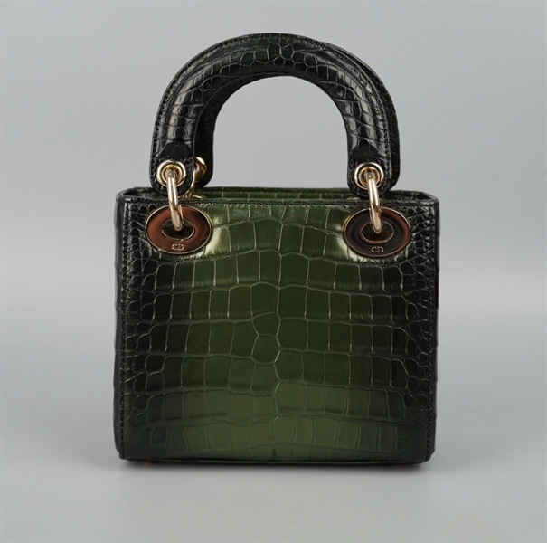 Túi Dior Lady xanh da cá sấu (02-MA-1129) szS (BMC)+