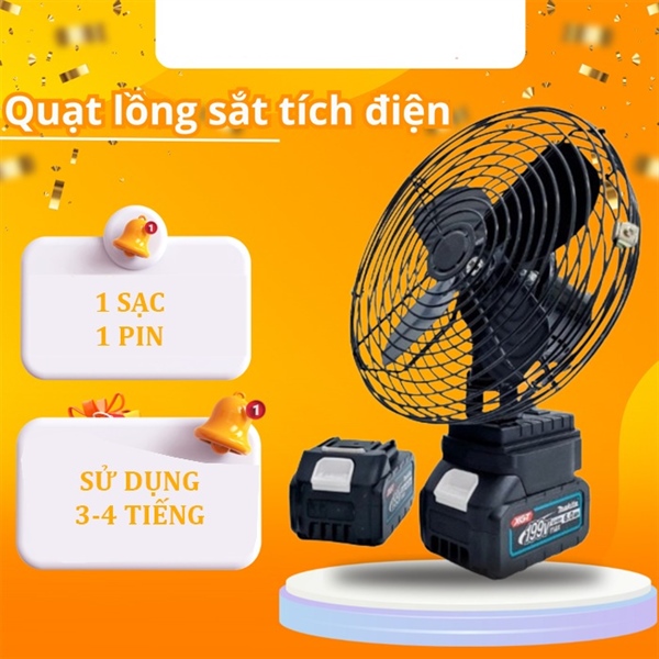 QUẠT DÙNG PIN MÁY KHOAN 8NICH PIN 10CELL - 1 PIN 1 SẠC