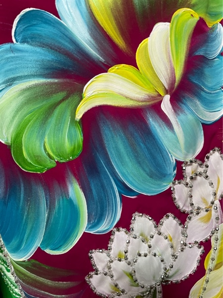 Vải lụa vẽ kết sen