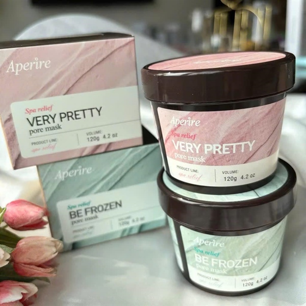 Mặt nạ đất sét thu nhỏ lỗ chân lông, điều tiết dầu thừa Aperire Spa Relief Pore Mask 120g
