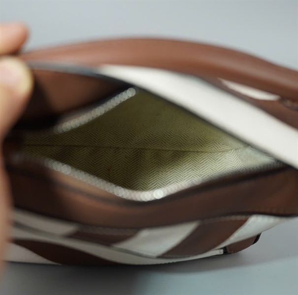 Túi Loewe trắng nâu sz17 (BMC) KG+