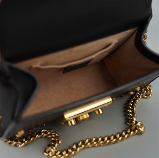 Túi GG Pearly Padlock đen kèm 2 chìa khóa (432182001998) sz20 (BMC) +