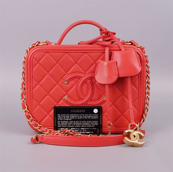 Túi Chanel Vanity cam kèm ổ + chìa (28062240) Sz21 KG+