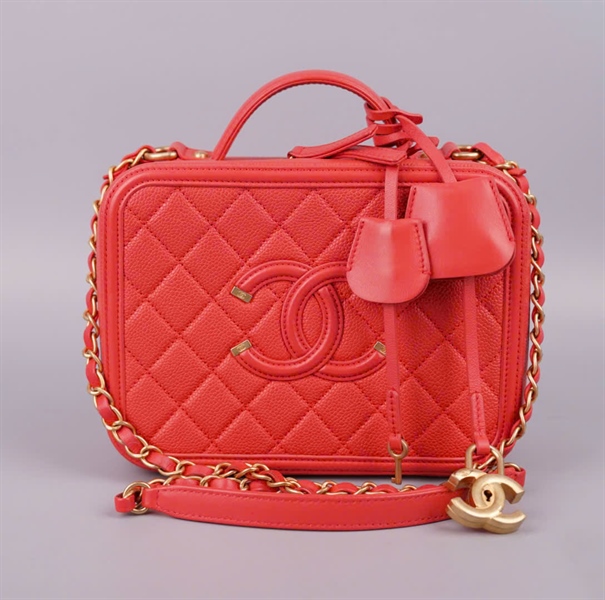 Túi Chanel Vanity cam kèm ổ + chìa (28062240) Sz21 KG+