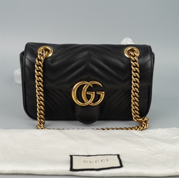 Túi GG Marmont đen sz21 (BMC) +