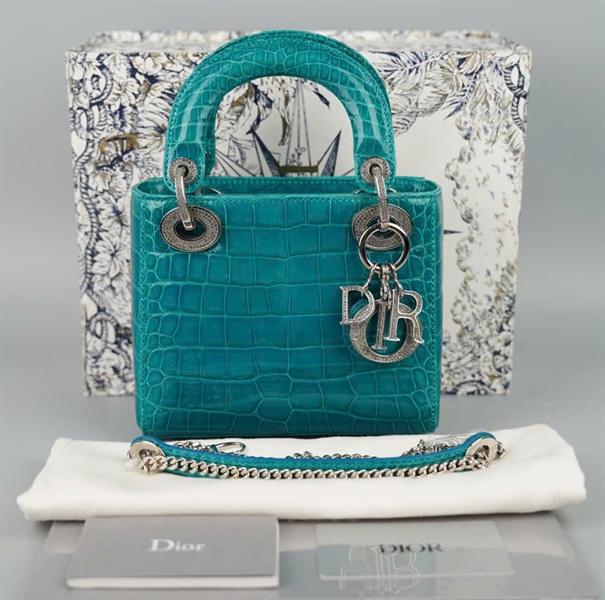 Túi Dior Lady xanh dương szmini (BMC) KG+