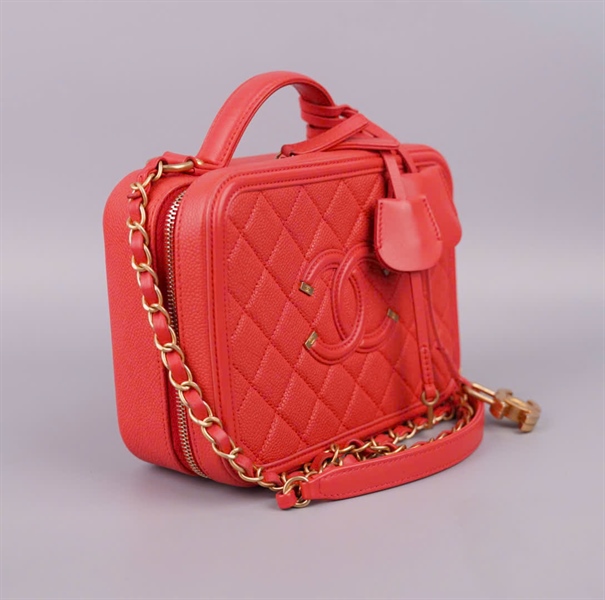 Túi Chanel Vanity cam kèm ổ + chìa (28062240) Sz21 KG+