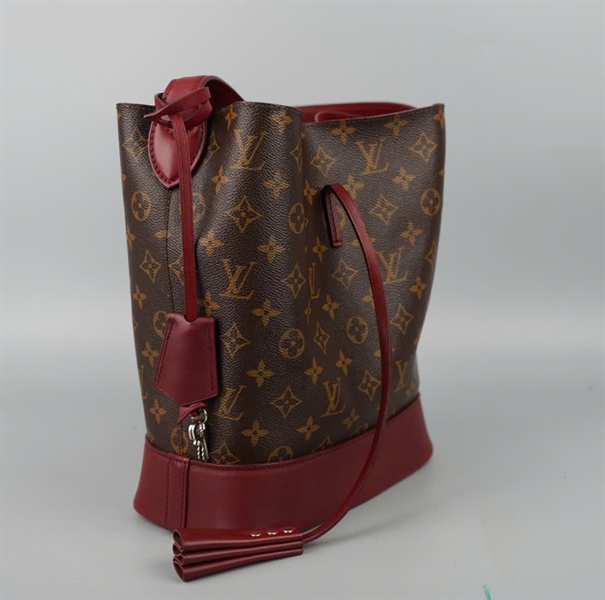 Túi LV NN14 Idole hoa nâu viền đỏ sz22 kèm ổ + 2 chìa (BMC) +