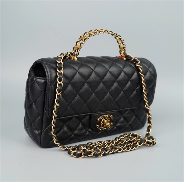 Túi Chanel Handle đen (K67LGENC) sz23 KG+