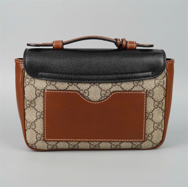 Túi GG Padlock xám nắp đen kèm 2 chìa khóa sz20 (BMC) +