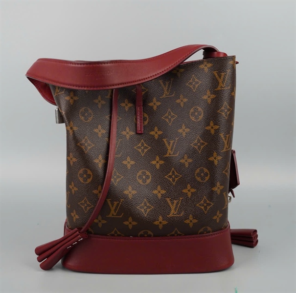 Túi LV NN14 Idole hoa nâu viền đỏ sz22 kèm ổ + 2 chìa (BMC) +