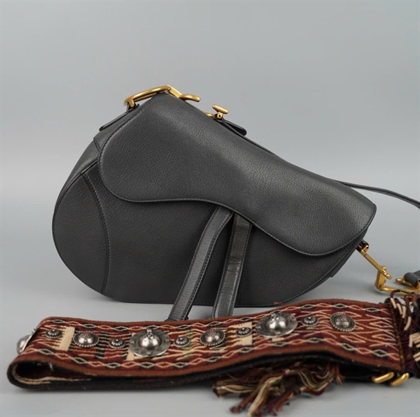 Túi Dior Saddle xám đen sz24 (BMC) KG+