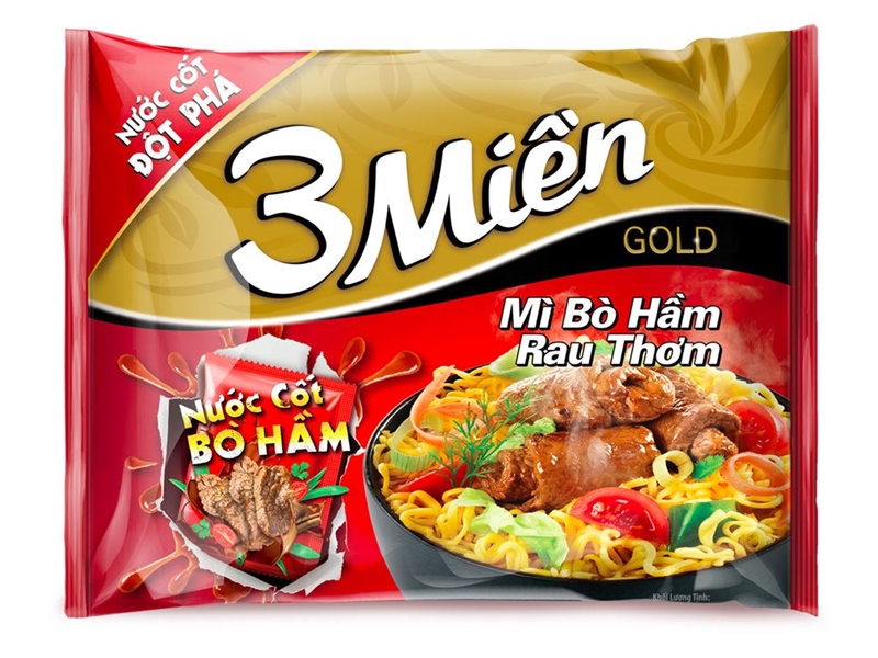 Mì 3 Miền Gold bò hầm rau thơm