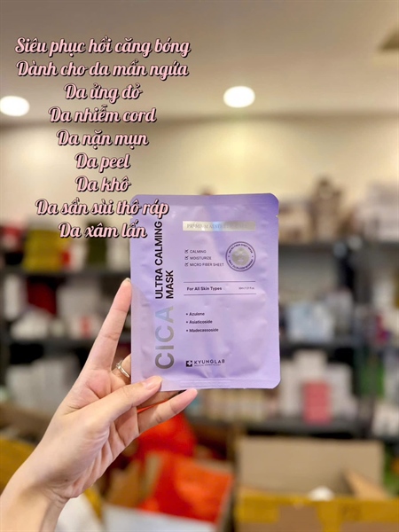 Mặt nạ Kyunglab Cica Ultra Calming Mask - Tím (Hộp 5 miếng)