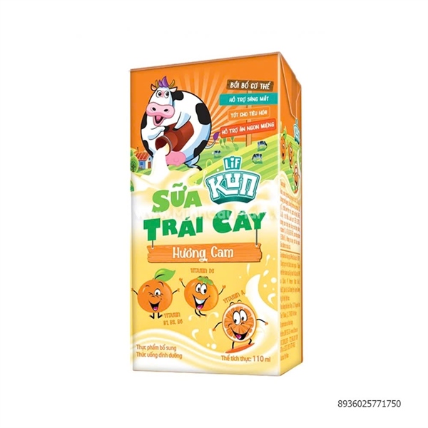 Sữa kun trái cây hương cam hộp 110ml