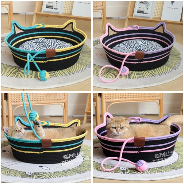 LY - Ổ thừng tai mèo dây phối màu kèm cục đồ chơi