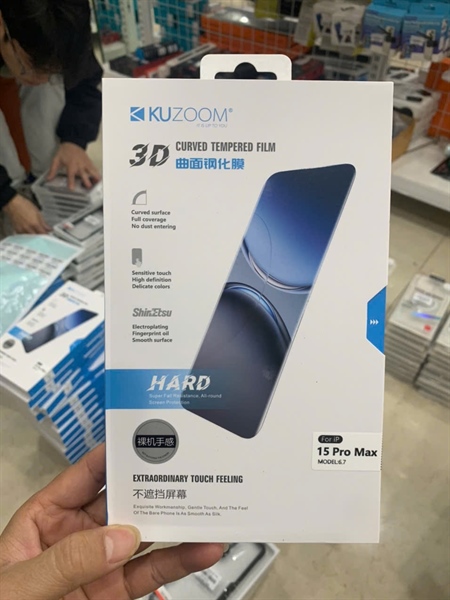 Dán KUZOOM viền mỏng iPHONE 15 Pro Max 6.7 full màn