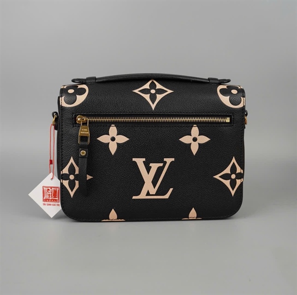 Túi LV Metis da bê đen hoa trắng sz25 KG+