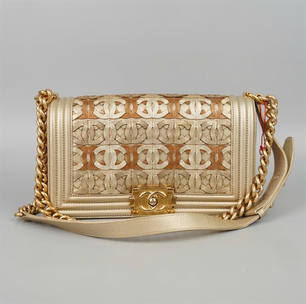 Túi Chanel Boy vàng (20497206) kèm lót form sz25 KG+