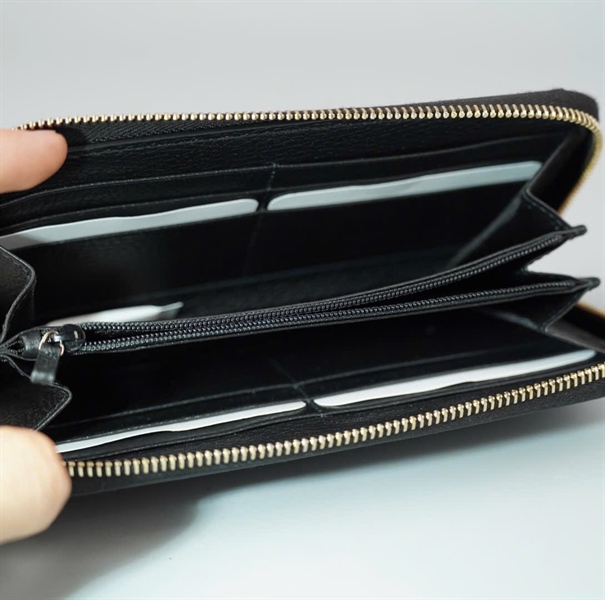 Ví GG khóa zip màu đen (BQ) KG+