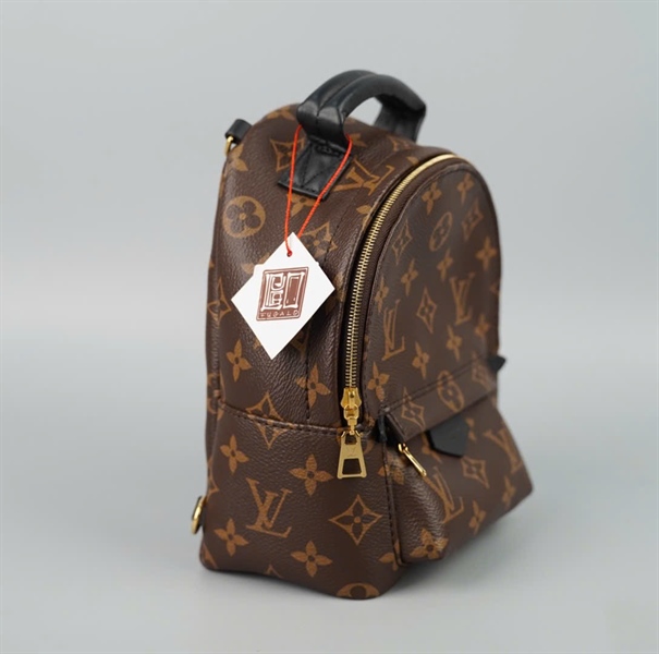 Balo LV Palm Springs Mini hoa nâu 2 strap sz16 (BQ) KG+