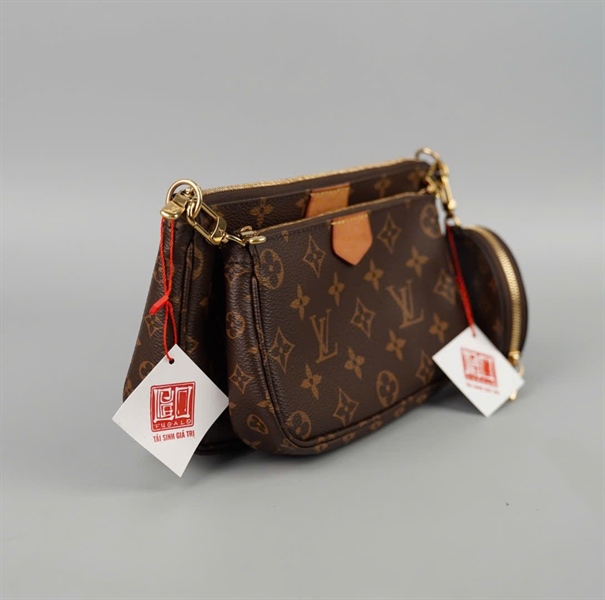 Túi LV Multi Pochette hoa nâu kèm ví (set2) 2strap sz24 - 18 (BQ) KG+