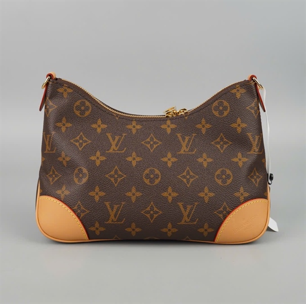 Túi LV Boulogne hoa nâu viền nâu 2strap sz24 (A-T) KG+