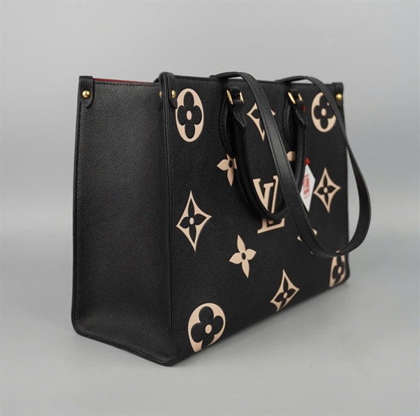 Túi LV onthego hoa trắng nền đen sz34 (BQ) KG+
