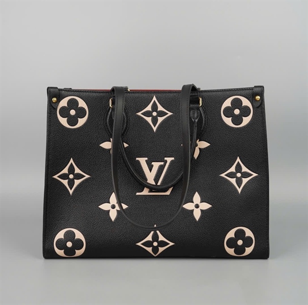 Túi LV onthego hoa trắng nền đen sz34 (BQ) KG+