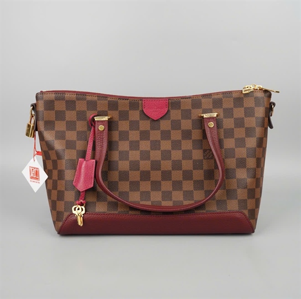 Túi LV Ebene Hyde Park ô vuông nâu viền đỏ kèm ổ + 2 chìa sz31 (BQ) KG+