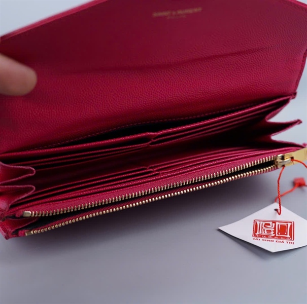 Ví YSL nắp gập màu hồng (BQ) KG+
