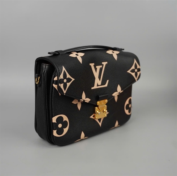 Túi LV Metis da bê đen hoa trắng sz25 KG+