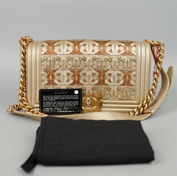 Túi Chanel Boy vàng (20497206) kèm lót form sz25 KG+