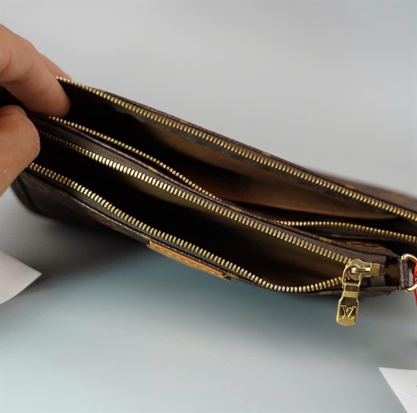 Túi LV Multi Pochette hoa nâu kèm ví (set2) 2strap sz24 - 18 (BQ) KG+