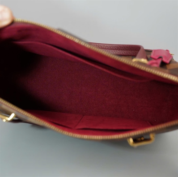 Túi LV Ebene Hyde Park ô vuông nâu viền đỏ kèm ổ + 2 chìa sz31 (BQ) KG+