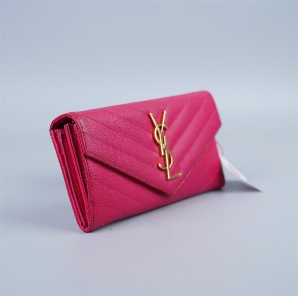 Ví YSL nắp gập màu hồng (BQ) KG+