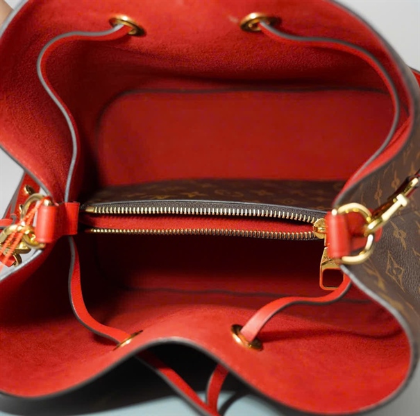 Túi LV Nóe hoa nâu viền đỏ sz25 (BQ) KG+