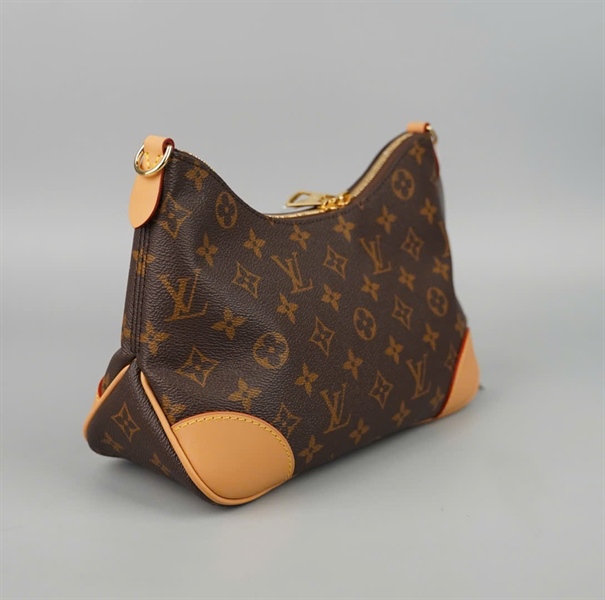 Túi LV Boulogne hoa nâu viền nâu 2strap sz24 (A-T) KG+