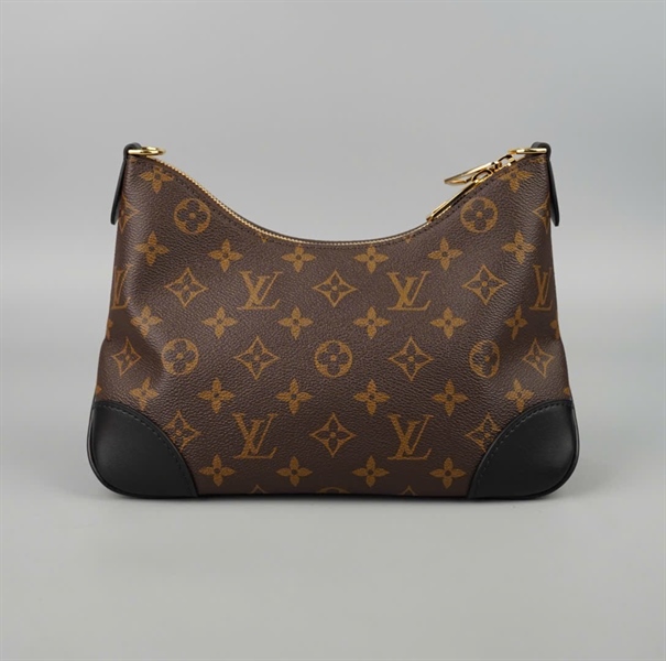 Túi LV Boulogne hoa nâu viền đen 2strap sz24 (A-T) KG+