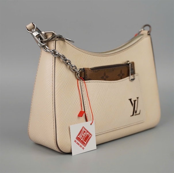 Túi LV Marellini trắng kèm ví nâu 2strap sz25 (BQ) KG+