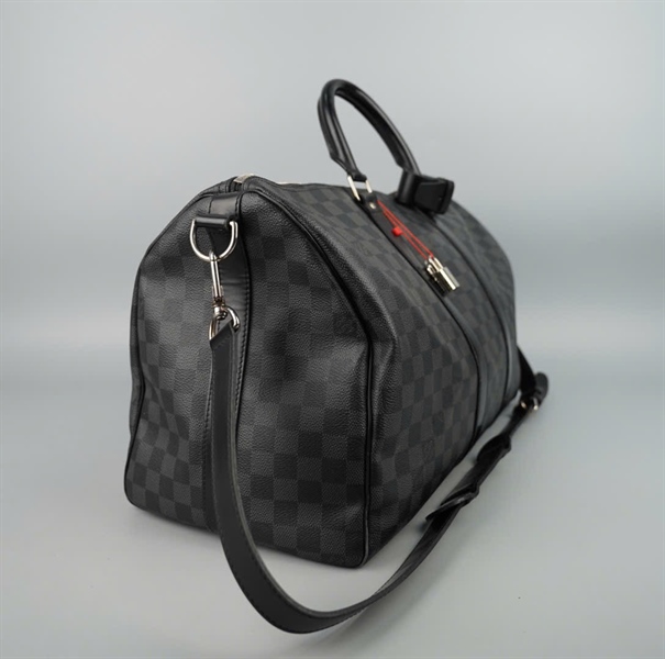 Túi LV Keepall Bandoulière ô vuông đen kèm ổ + 2 chìa sz50 (BQ) KG+