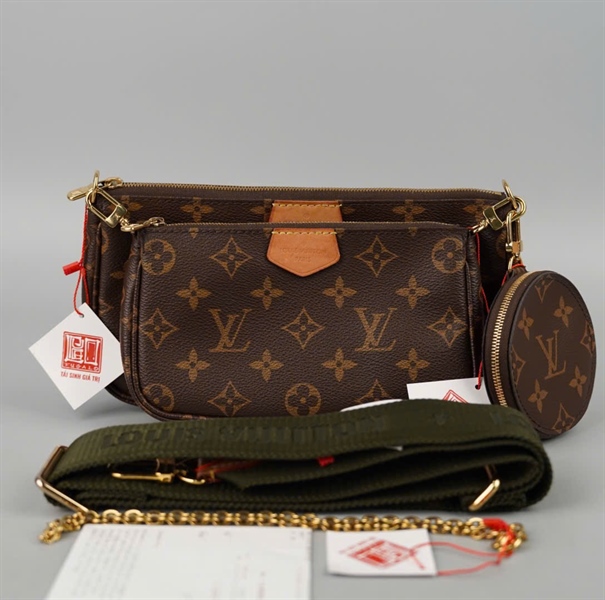 Túi LV Multi Pochette hoa nâu kèm ví (set2) 2strap sz24 - 18 (BQ) KG+