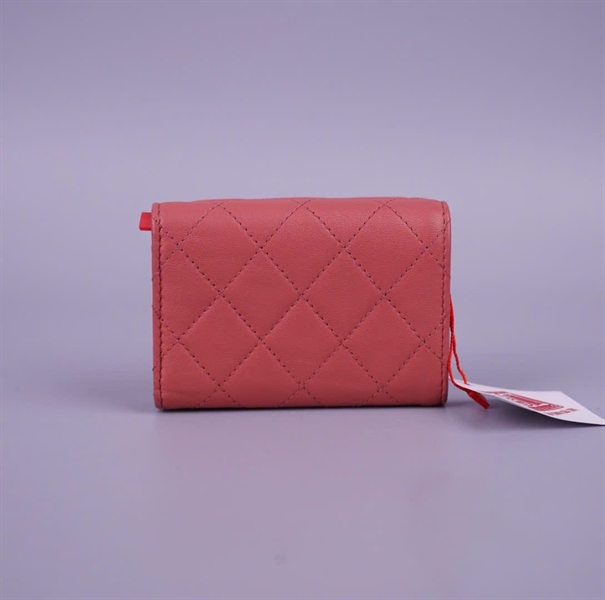 Ví Chanel Gập 3 Màu Hồng Cam (28491984) (BQ) KG+