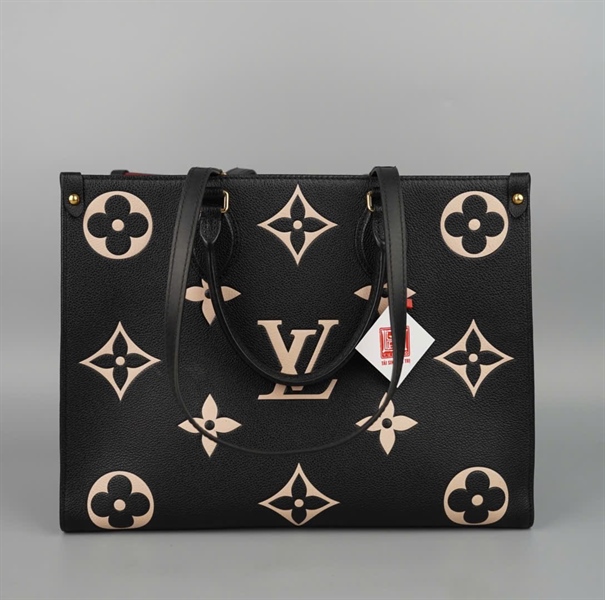 Túi LV onthego hoa trắng nền đen sz34 (BQ) KG+
