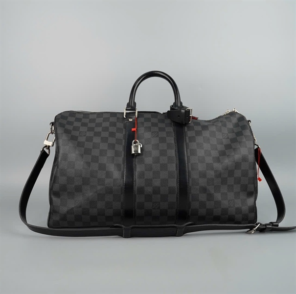 Túi LV Keepall Bandoulière ô vuông đen kèm ổ + 2 chìa sz50 (BQ) KG+